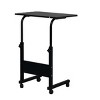 Syemin Desks Adjustable Overbed Bedside Table With Wheels Side Table Laptop Table Removable Snack Table for Small Spaces, Black, 23.62"*15.75"*27.56" - 3 of 4