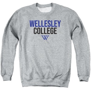 Wellesley College Official Stacked Adult Crewneck Sweatshirt - 1 of 4