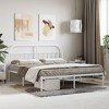 vidaXL White Metal Double Bed Frame with Elegant Design - Sturdy and Durable Steel Construction - 2 of 4
