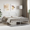 vidaXL White Metal Double Bed Frame with Elegant Design - Sturdy and Durable Steel Construction - image 2 of 4