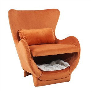 OUTSUPPLY 2-in-1 Pet Friendly Velvet Accent Chairs, Modern Accent Chair with Pet for Living Room & Office - 1 of 4