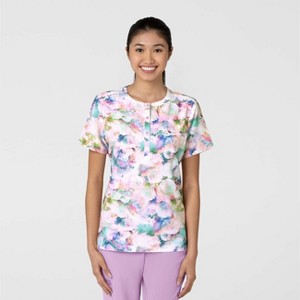 Wink Fashion Prints Women's Round Neck Tuck-In Scrub Top - 1 of 1