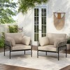 TiramisuBest 36" Iron Lounge Chair with Cushions,Beige & Light Wood, Waterproof,Modern Natural Living Spaces - 2 of 4