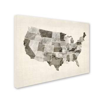 Trademark Fine Art -Michael Tompsett 'United States Watercolor Map' Canvas Art