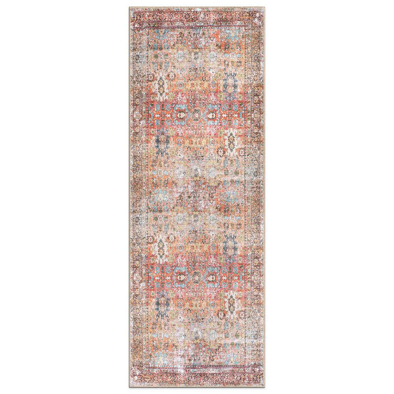 World Rug Gallery Transitional Distressed Machine Washable Non Slip Area Rug, 1 of 11