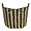 Zigzag Woven Paper Rope Basket, Black and Natural - image 3 of 4