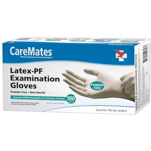 CareMates Latex Powder Free Examination Gloves Medium, 100 Ct - 1 of 3