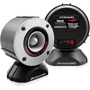 Pyle TW28 300W 3.75" Aluminum Bullet Horn Super Tweeter with 1" Titanium Dome - Black - 1 of 4