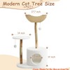 Luxury Wooden Cat Tree Tower for Large Cats – 41"/46" Modern Cat Condo w/ Natural Wood, Jute Scratching Posts, Spacious Woven Basket - 2 of 4