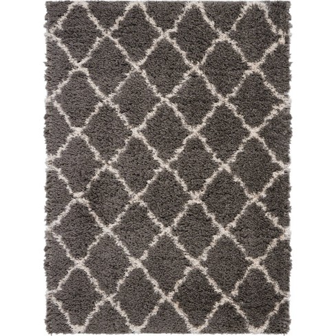 Nourison Luxe Shag Trellis Machine Woven Indoor Rug - image 1 of 4