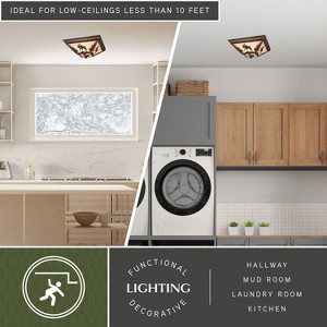 VAXCEL 14-in W Burnished Bronze Rustic Flush Mount Ceiling Light Fixture - 1 of 4