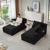 Aukfa 71"Modern Corduroy Double Chaise Lounge Sofa with 2-Pillows,No Assembly Required with Cup Holders - 4 of 4