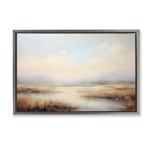Stupell Industries Misty Wetlands Landscape Floating Frame Canvas Art - 1 of 4
