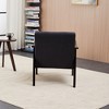 Ridstar Modern Fabric Accent Armchair with High Back & Solid Wood Legs for Living Room & Bedroom-Antique Black - 2 of 4