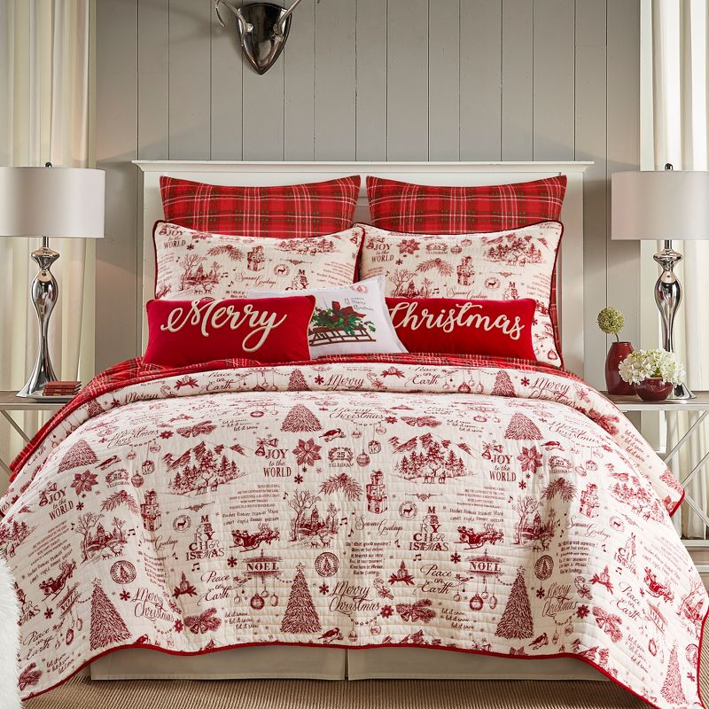 Yuletide Holiday Decorative Pillow Red - Levtex Home, 4 of 6