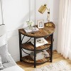 Hommoo Half-Round End Table, 3-Tier Narrow Side Table with Metal Frame - 4 of 4