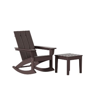 WestinTrends Modern Adirondack Outdoor Rocking Chair with Side Table Set - 1 of 4