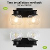 POWLIG 13.7-in 2-Light Black Bathroom Vanity Light with Clear Glass Shades, Bulbs not Included - 3 of 4