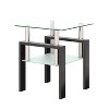 NicBex Modern Tempered Glass Square Coffee Table with Storage Shelf,Side Table with Metal Legs,Center Table for Living Room - 4 of 4