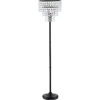 60u0022 Juliette Crystal/Metal LED Floor Lamp Bronze (Includes Energy Efficient Light Bulb) - JONATHAN Y