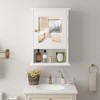 VECELO Bathroom Mirrored Cabinet Wall Mounted Storage Cabinet with Open Shelf and Door, White - 4 of 4