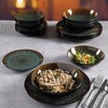 Gibson Elite Kyoto 16-Piece Double Bowl Reactive Stoneware Dinnerware Set - Teal - 4 of 4