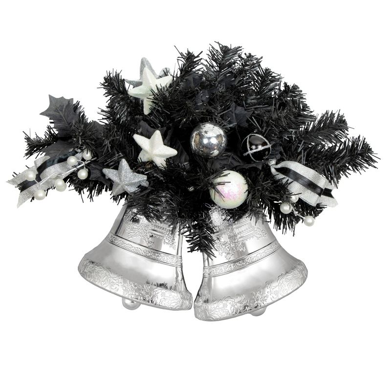 Northlight 18" Decorated Black Pine Artificial Christmas Swag with Bells, 1 of 4