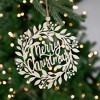 Northlight 8" Natural "Merry Christmas" Wooden Wreath Ornament - 2 of 4