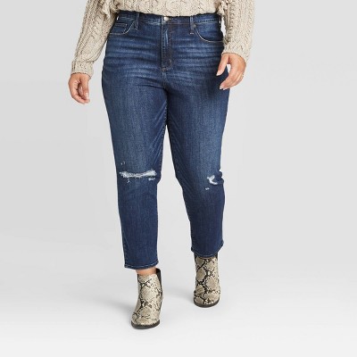 plus size distressed capri jeans