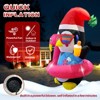 Itopfox 1 Piece 5FT Inflatable Hawaii Penguin Christmas Yard Decoration with Flamingo Ring Built in LED Lights for Outdoor Lawn Garden - 4 of 4