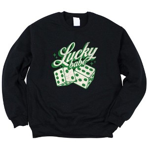 Simply Sage Market Women's Graphic Sweatshirt Lucky Babe Dice - 1 of 3