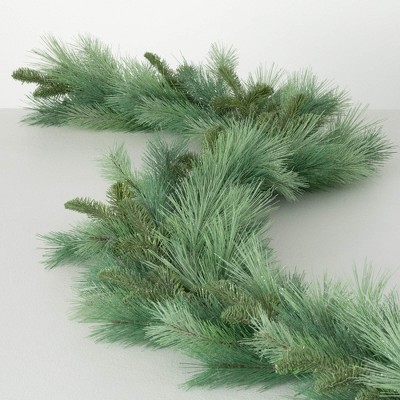 72"L Sullivans Artificial Frosted Pine Christmas Garland, Green, Indoor Christmas Decor