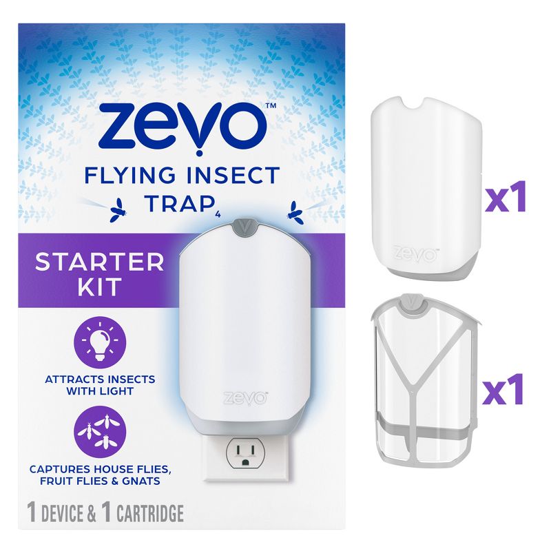Zevo Indoor Flying Insect Trap for Fruit flies, Gnats, and House Flies (1 Plug-In Base + 1 Refill Cartridge), 1 of 21