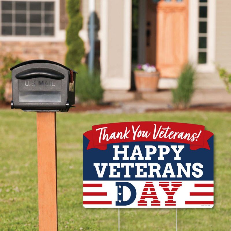 Big Dot of Happiness Happy Veterans Day - Patriotic Yard Sign Lawn Decorations - Thank You Veterans Party Yardy Sign, 3 of 9