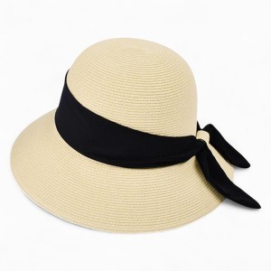 Anna-Kaci Women's Woven Floppy Sun Hat with Wide Ribbon Knot Detail and Curved Brim - 1 of 4