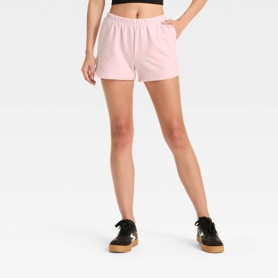 Women's French Terry Mid-Rise Lace Trim Pull-On Shorts - Wild Fable™