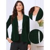 INSPIRE CHIC Women's Velvet Long Sleeve Notch Lapel Button Vintage Work Office Blazers with Pockets - 2 of 4