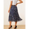 INSPIRE CHIC Women's Floral Elastic Waist Tiered Ruffle Boho Midi Skirts - 4 of 4