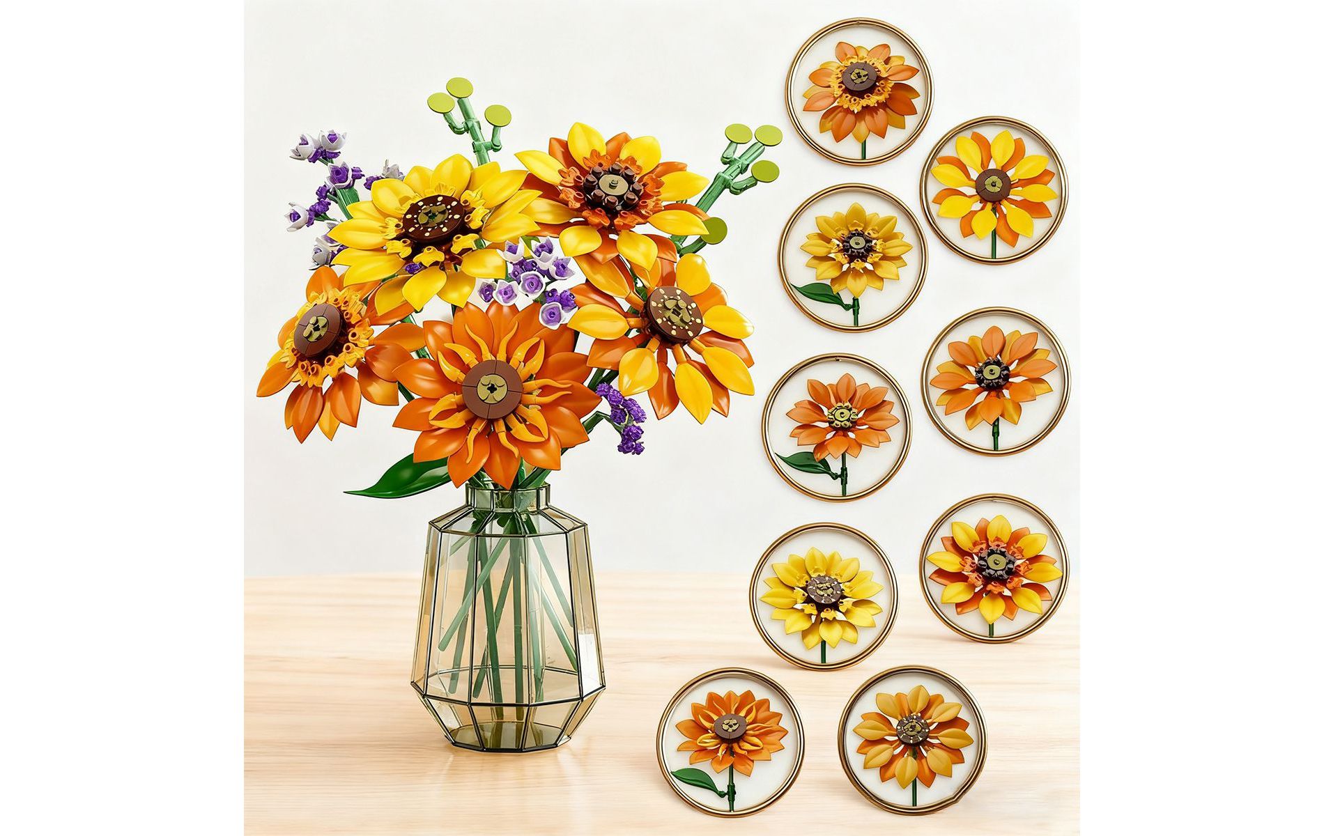 1011pcs Sunflowers Bouquet Botanical Collection Building Set for Adults and Kids Aged 8+