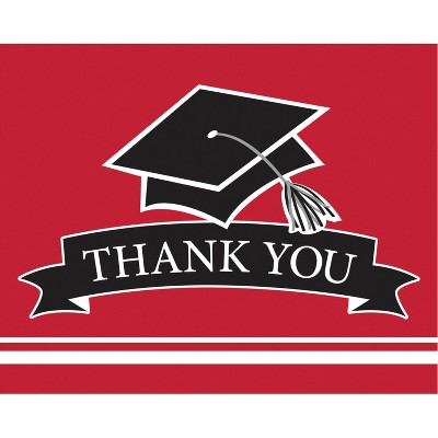 50ct Graduation School Thank You Notes Spirit Red