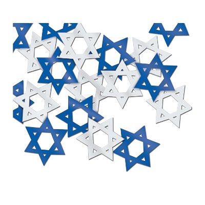 Beistle Star Of David Fanci Confetti Blue/Silver 5/Pack 20636