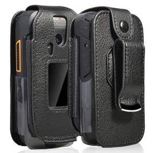 Nakedcellphone Vegan Leather Case with Belt Clip for Sonim XP3 (XP3800) - Black - 1 of 4