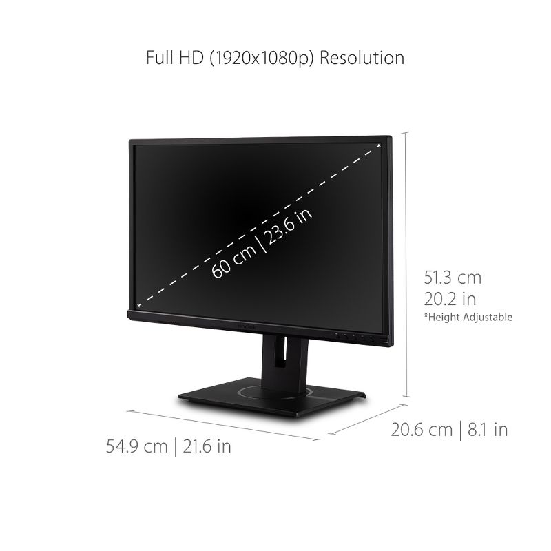 ViewSonic VG2440 24 Inch IPS 1080p Ergonomic Monitor with Integrate vDisplyManager HDMI DisplayPort VGA USB Inputs for Home and Office, 3 of 9