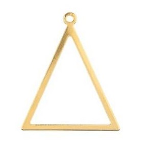 John Bead Beadwork Findings Gold Pendant Triangle 27.5x34.5mm 6pcs - 1 of 4