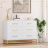 Jojoka Dresser for Bedroom with 6 Drawer, TV Stand Wood Dressers Chest of Drawers - 3 of 4