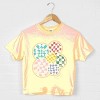 Simply Sage Market S.W.Smiley Rainbow Checkered Boxy Crop Top - 2 of 4