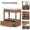 30" Bathroom Vanity without Sink Top, Cabinet Base Only, Open Storage Shelf and Two Drawers, Brown - 4 of 4