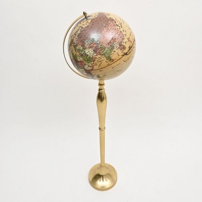 IHOMEADORE 12" Gold Decorative Globe with Aluminium Stand Christmas Gifts