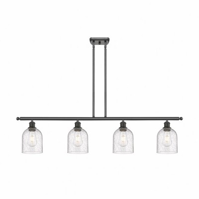 Bella - 4 Light Stem Hung Island In Industrial Style-10 Inches Tall and 48 Inches Wide