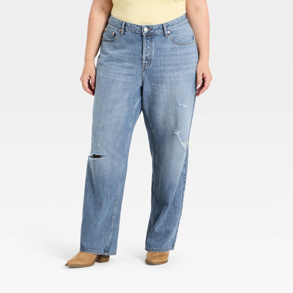 Women's Western Low-Rise Baggy Jeans - Universal Thread™ Medium Wash 28